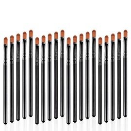 SILPECWEE 20PCS Nail Brush Set, Acrylic Nail Art Brush Blending Nail Paint Brush for Eyeshadow Eyebrows Eyeliner Makeup Nail Design Brushes Pen Manicure Tool - 130mm, Black