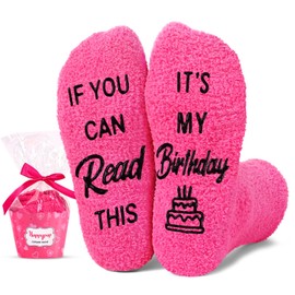 HAPPYPOP Birthday Gifts Ideas for Girls - Socks for 7-9 Year Old Big Kids, Crazy Funny Gifts for Daughter Niece, Cupcake Socks, Medium