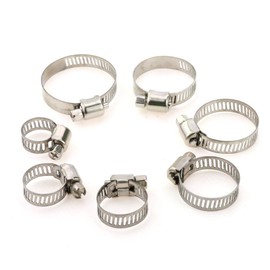 DollaTek 60 Piece Adjustable 8-38mm Range Stainless Steel Worm Gear Hose Clamps Assortment Kit