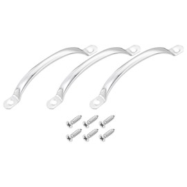 sourcing map Stainless Steel Door Pull Handles, 3Pcs 120mm/4.72" Long Door Handle with Screws Cabinet Drawer Hardware Handles Pulls