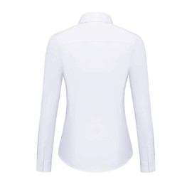 siliteelon Button Down Shirts for Women Dress Shirts Cotton Long Sleeve Shirts for Women Wrinkle Free Stretch Work Blouse White