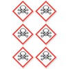 Toxic Danger Symbol UN/GHS Hazard Pictogram Sticker 5cm Pack of