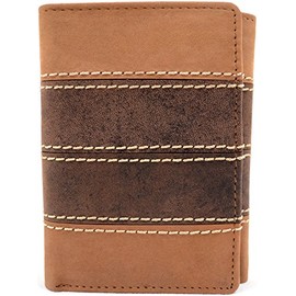 REDHIDE Mens/Gents Genuine Soft Leather Tri-Fold Wallet/Credit Card Holder - Tan/Brown