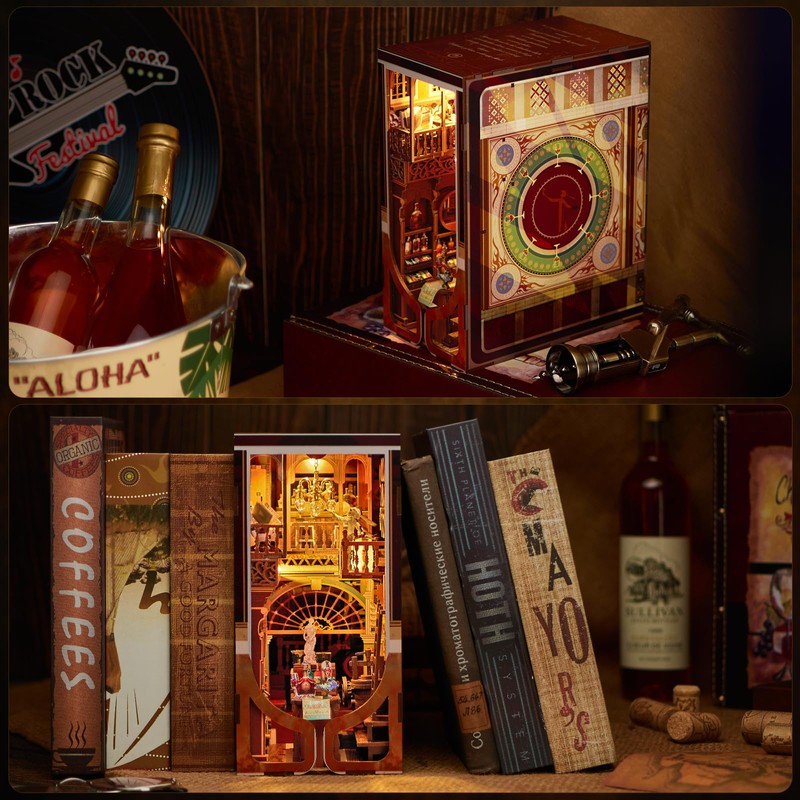 MiniCity DIY Book Nook Kit for Adults, 3D Wooden Puzzle