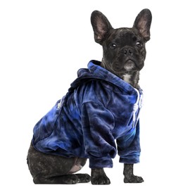 HomeChi Sudadera con Capucha para Perro, Ropa de Primera Calidad para Perros en Climas Fríos, Suave y Cómoda Sudadera para Perros Apta para Perros Pequeños Medianos Grandes, Tie-Dye Gris Azul, M