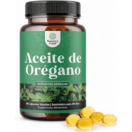 Aceite de Oregano Capsulas | Oil of Oregano Silvestre | 70% Carvacrol Alta Concentración | Suplemento Alimenticio Antioxidante Natural sin OMG y sin Gluten | 90 Cápsulas