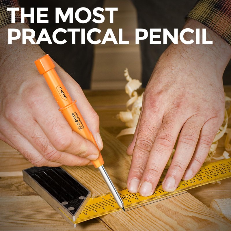 Nicpro CP3000 Carpenter Pencil with Sharpener, 2.8mm Mechanical Pencils with