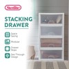 Sterilite 6-Pack Stacking Drawers, Clear Storage Closet Organizer, White Frame,