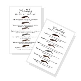Lashicorn Eyebrow Microblading Stages of Healing Postcards |30 Pack | Size 4 x 6 inches Postcard | Micropigmentationologist | Permanent Makeup Artist | White Card Design