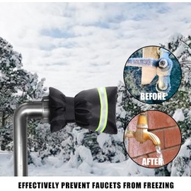DEPHILA Outdoor Faucet Covers for Winter Freeze Protection, 4 Pack Thickened Insulation Outside Hose Bib Reusable Waterproof Anti-Freeze Tap Cover