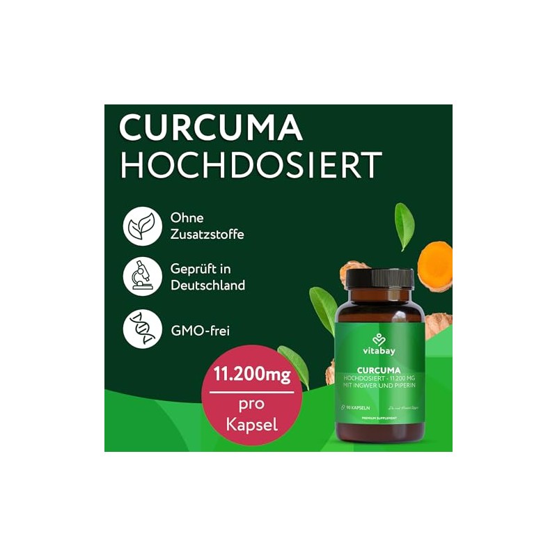 Vitabay Turmeric Capsules High Dose - 270 Vegan Tablets with
