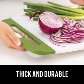Gorilla Grip Reversible, Oversized, Thick Cutting Board Set of 3, Easy Grip Handle, Deep Juice Grooves, Slip Resistant, Large Kitchen Chopping Boards for Meat, Veggies, Fruits, Dishwasher Safe, Lemon