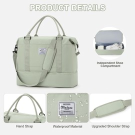 WEPLAN Cabin Bag 45x36x20 for Easyjet Airlines Underseat Cabin Bag Ryanair 40x20x25 Travel Duffel Bag Holdall Bag Carry on Hand Luggage Weekend Bag for Women Men,Sport Bag with Wet Pocket,White Green