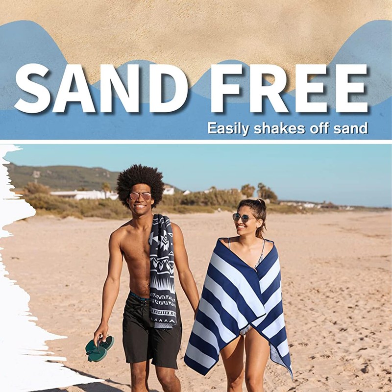 Lonimia Beach Towel Microfibre Towels Sand-Free Quick-Drying and Lightweight Beach