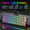 Snpurdiri 60% Wired Gaming Keyboard, RGB Backlit Ultra-Compact 61 Keys