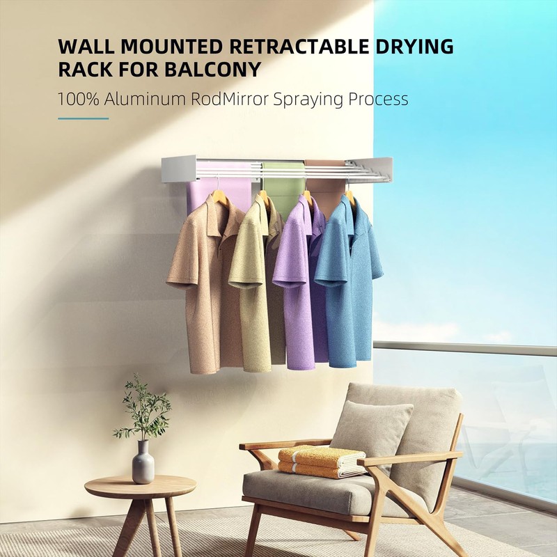SZJoyBet Laundry Drying Rack Collapsible, Wall Mounted Clothes Drying Rack,