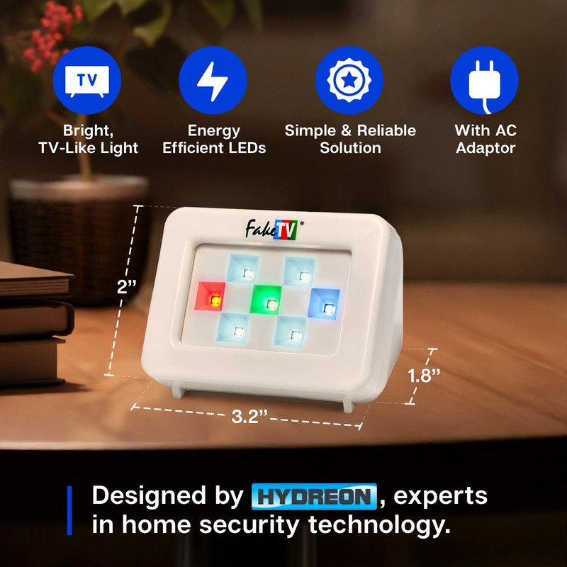 FakeTV - FTV-7 White – Advanced Home Security Television Simulator