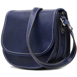 Floto Chianti Crossbody Saddle Bag Handbag Purse Shoulder Bag (Blue)