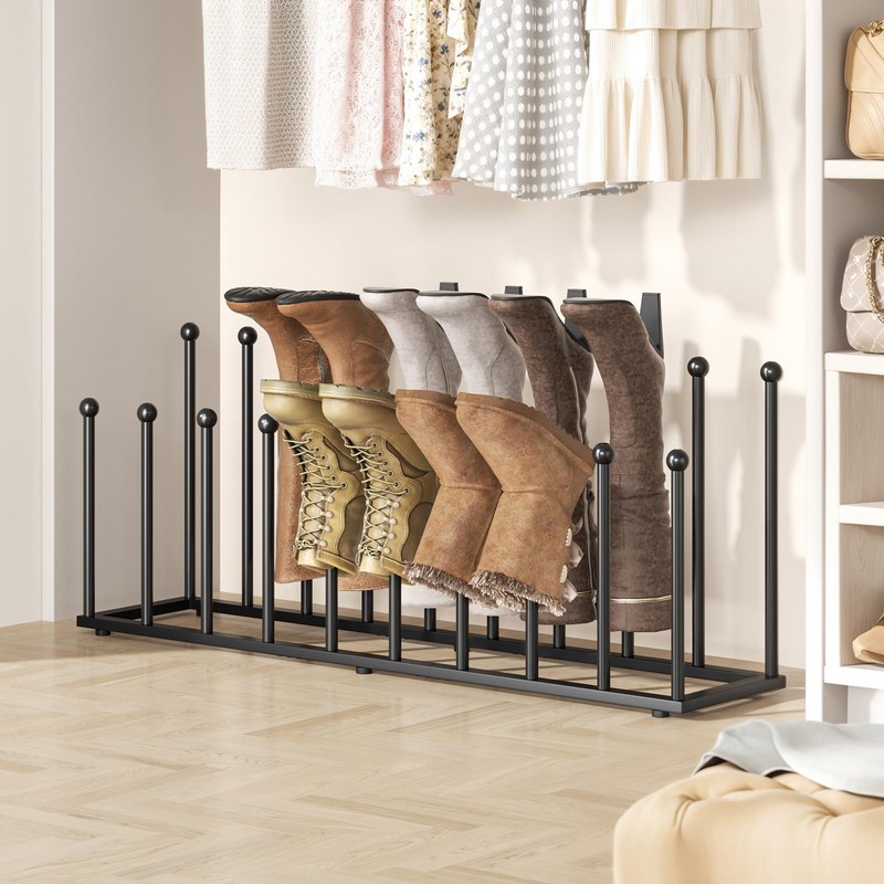 pickpiff Free Standing Shoe Racks - Black Metal Boot Rack