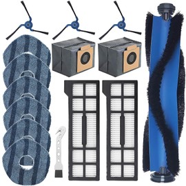 DianSung Accessories Kit for Eufy X10 Pro Omni Vacuum Cleaner Replacement Part,1 Roller Brush + 6 Mop Pads + 2 Dust Bag + 2 Filter + 3 Side Brushes