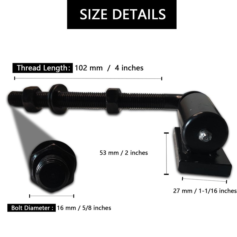 2 Pack J-Bolt Hinge for Doors Gates,Heavy-Duty Driveway Gates, Heavy-Duty