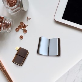 Yitexin 2 Colors Mini Size Travelers Notebook with Leather Cover and Strap, Refillable Handmade 4.8x3.2cm(1.9’’x1.3’’) Tiny Travel Journal, Pocket Diary (black+brown)