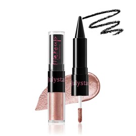 UOCK Dual-Ended Eyeshadow + Eyeliner - metallic liquid eyeshadow, gel eyeliner stick and glitter eyeshadow eye makeup set (03#)