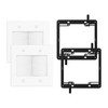 iwillink 2 Gang Brush Wall Plate with Mounting Bracket, Pass