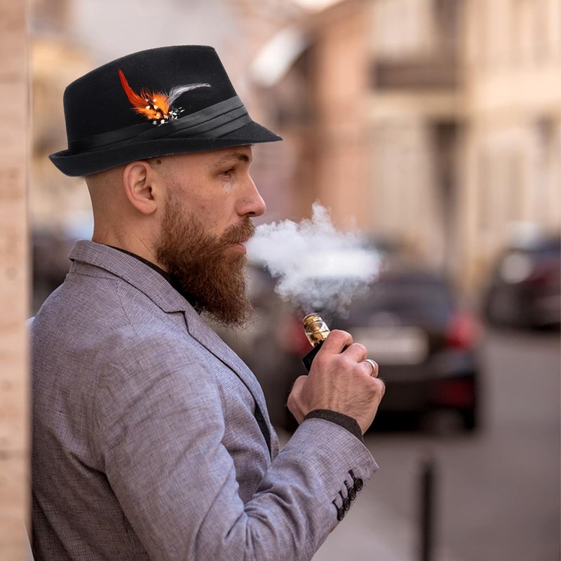 Geebuzz Fedora Hats for Men Women Classic Short Brim Felt