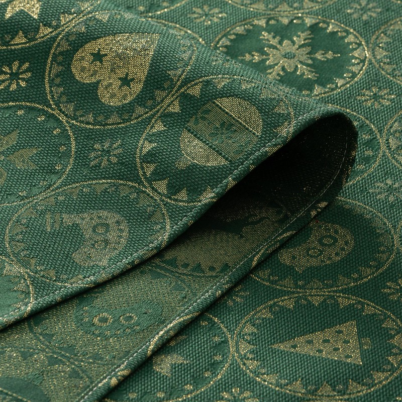 GAMUSI Christmas Tablecloth Jacquard Gold Yarn Dining Table Rectangle Christmas