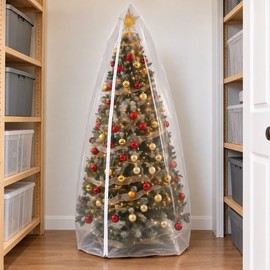 Transparent Christmas Tree Storage Bag for Artificial Trees – Thick 6 Mil PE Plastic Protective Cover for Off-Season Storage