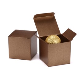 Quotidian 20ct Small Gift Boxes with Lids 2x2x2 inch - Vintage Pearlescent Paper Favor Boxes for Crafting Candy Cookie Treat Goodies Wedding Christmas Birthday Holiday Baby Shower (Bronze)
