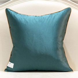 Avigers 18 x 18 Inch Square Green Teal Gold Abstract Striped Embroidery Cushion Case Luxury Modern Throw Pillow Cover Decorative Pillow for Couch Living Room Bedroom Car
