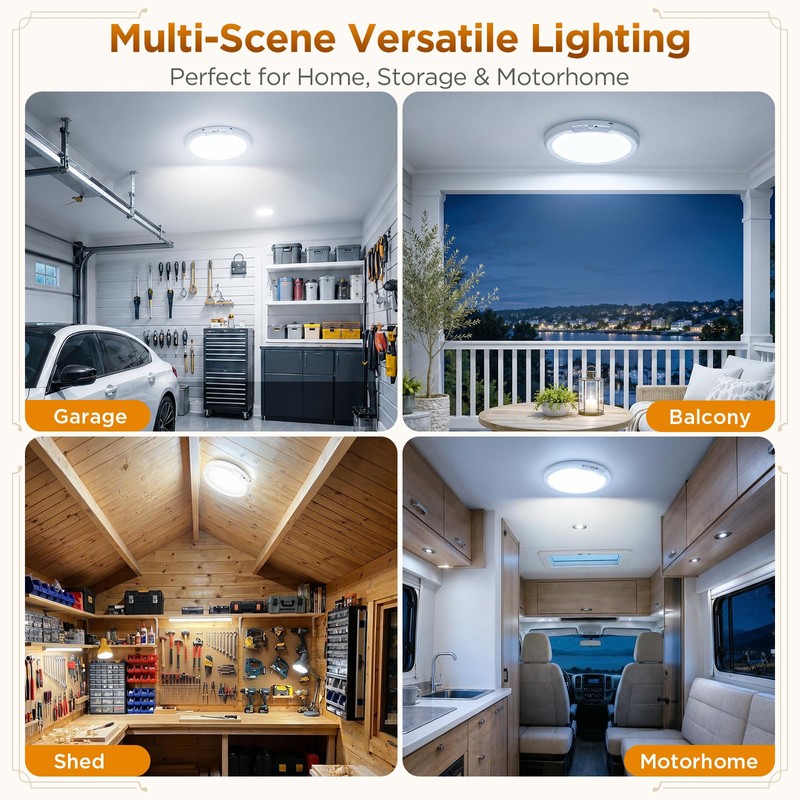 Rechargeable Ceiling Light 2 Pack, Magnetic Motion Sensor Ceiling Lights