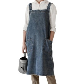 KakiKhaki Apron - Wear On, Denim Apron, Canvas Fabric, For Adults, Large Sizes, For Work, blue