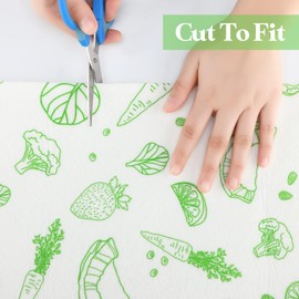 Amyhill 10 Pcs Refrigerator Liners Refrigerator Shelf Liners Absorbent Fridge Liner Refrigerator Mats Washable Fridge Drawer Liners for Shelves, Kitchen, Home, Cabinet, Trays(Fruits, 16 x 24 Inch)