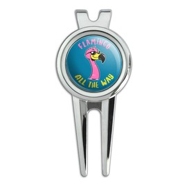 GRAPHICS & MORE Flamingo All The Way Funny Humor Golf Divot Repair Tool and Ball Marker
