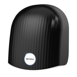 Bertreno Commercial Hand Dryer Bathroom 110V Compact Electric Hand Dryers for Bathrooms Commercial High Speed Plug in Hand Dryers Home LED Work Light and Low Noise Black