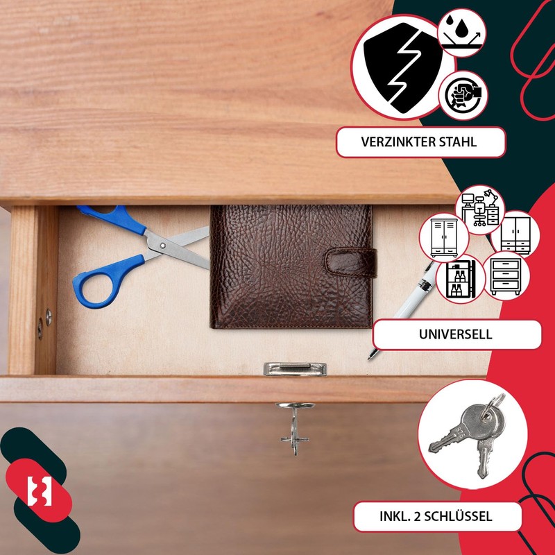 KOTARBAU® Set of 2 Furniture Locks for Screw-On Furniture Doors