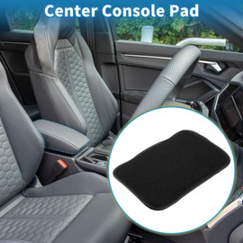 A ABSOPRO Car Armrest Cushion Pad Non-slip 12.20" x 8.66" Seat Box Cover Protector Rhinestone Black Center Console Lid