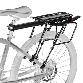 YONTUO Bike Rear Rack with 4 High-Strength Support Legs, 310 LB Capacity Solid Bearings - Quick Release, w/Fender & Large Reflective, Universal Adjustable for Mountain/Road Bikes