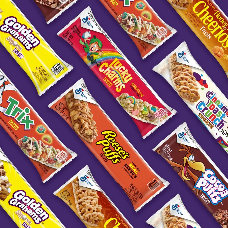 Reese's Puffs Cereal Bars 0.85 oz Pack of 8 Portable