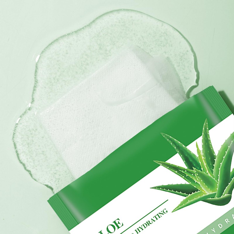 Aloe Vera Gesichtsmaske, Beruhigende & Feuchtigkeitsspendende Tuchmasken, 10 Stück, 25g
