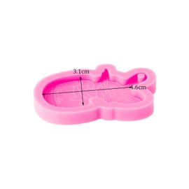 Shiny Glossy Cute Easter Rabbit Shape Keychain Silicone Mold Decoration Mold Polymer Clay DIY Handmade Necklace Epoxy Jewellery Silicone Mold Resin Crafting Molds for Luggage Tag Pendant