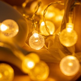 SWEET SHINE 35 Count Bubble Globe String Lights with Battery Powered, 17.5 Feet 8 Modes Decorative String Light (Bubble Globe)