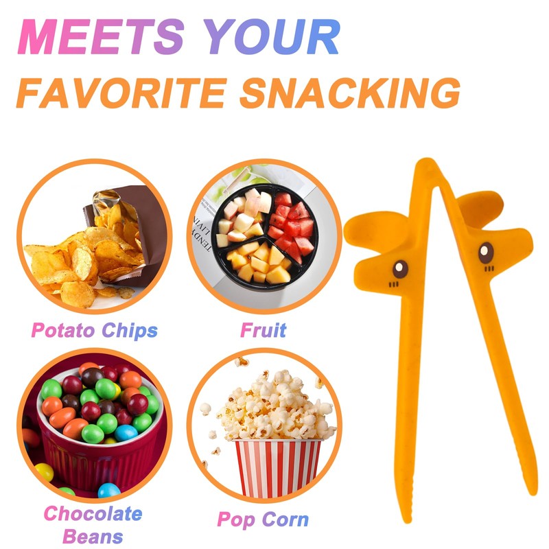DWEHSHIELD 4 PCS Finger Chopsticks for Gamers - Snack Grabber