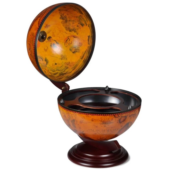 CUSON Tabletop Globe Bar Wine Stand | Wooden Globe Bar