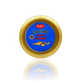 Rudca Food Premium Beluga Sturgeon Caviar - Exquisite Huso Huso Sturgeon Roe 1 Ounce (Pack of 1)