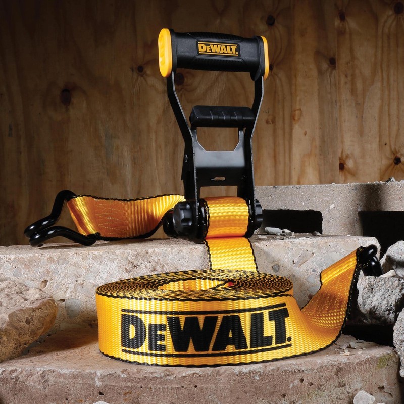 DEWALT DXBC10000J Black/Yellow 2" x 27' Ratchet Tie Down Strap