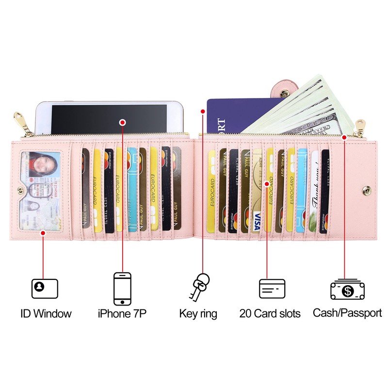 YOUBDM Womens Slim Wallet RFID Blocking Bifold Credit Card Holder